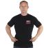 Чёрная футболка с термотрансфером "Триколор из патронов"