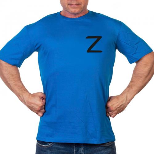 Васильковая футболка с трансфером Z