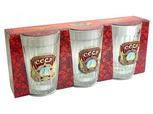 Набор граненых стаканов «СССР! Слава народу-победителю!»