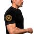Мужская черная футболка с термонаклейкой "ЧВК Вагнер