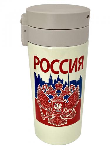 Надёжная термокружка с принтом "Россия"