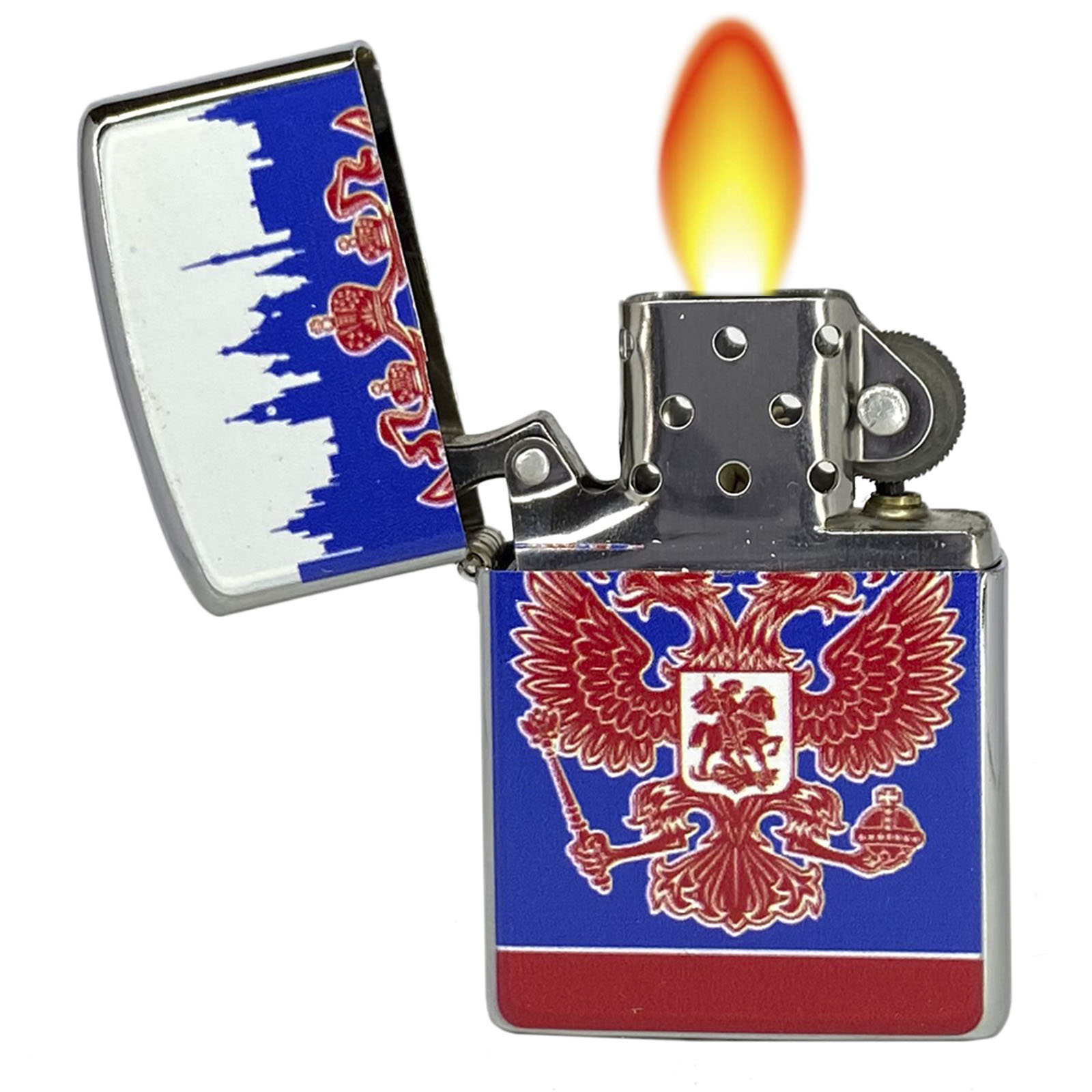 Металлическая бензиновая зажигалка "Россия"* - надежные подарки всегда ...